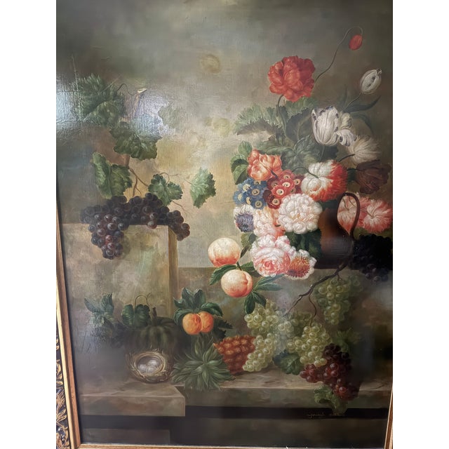 Vintage Joseph C Dilon Abstract Large Scale Contemporary Traditional Painting Oil on Canvas Fruits and Flowers For Sale - Image 9 of 10