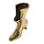 Victorian Vintage Solid Brass Victorian Ladies Boot Vase Lace Up Shoe Figurine Gold For Sale - Image 3 of 8