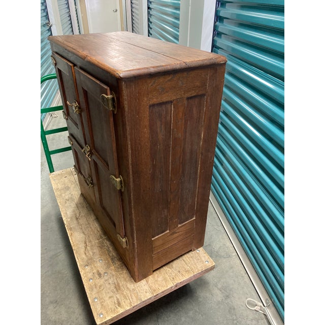 Antique Solid Oak Wood Ice Chest Chairish