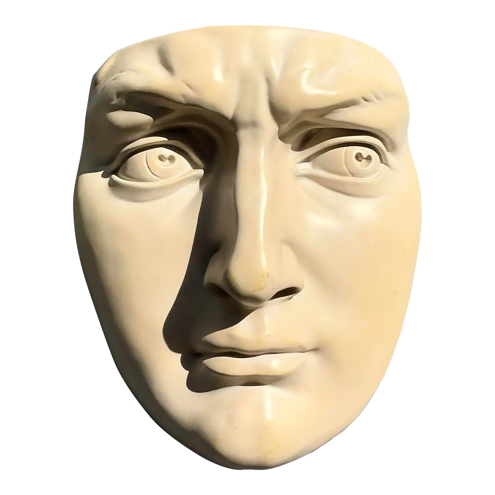 Vintage Boho Molded Resin David Face Wall Sculpture | Chairish