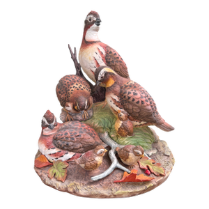 Limited Edition Andrea by Sadek “Group of Bob White” Quail Sculpture No. 667/2500, Made in Japan