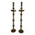 Monumental 49.5" Vintage Moroccan Brass Floor Candlesticks - A Pair For Sale