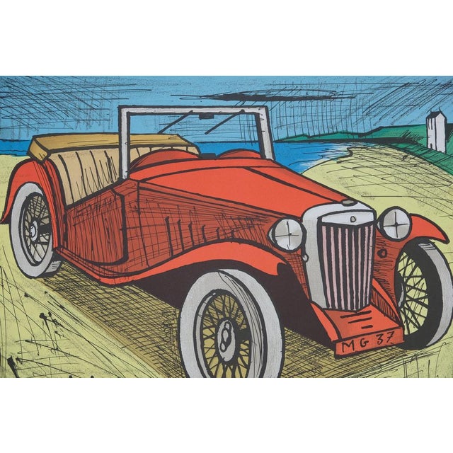 Bernard Buffet (1928-1999) The MG Automobile Original color lithograph poster Signed in the plate On poster paper, 50 x 68...