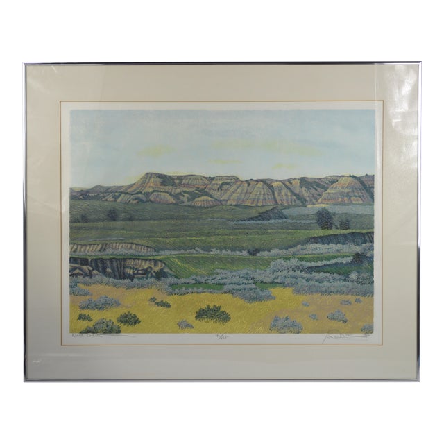 Fine North Dakota Woodcut by Gordon Mortensen (B. 1938) Signed For Sale