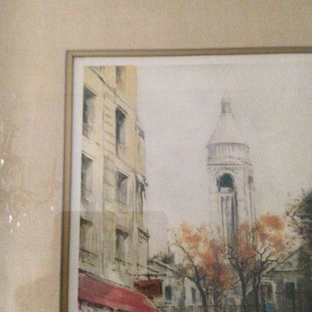 Framed Print by French Impressionist Painter Charles Blondin Parisian Street Scene, Sacré-Cœur Basilica in Montmartre For Sale In Sacramento - Image 6 of 12