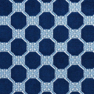 Schumacher Octavia Velvet Fabric in Sapphire For Sale