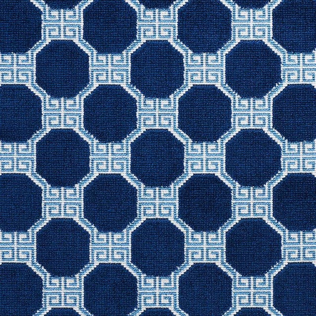Schumacher Octavia Velvet Fabric in Sapphire For Sale