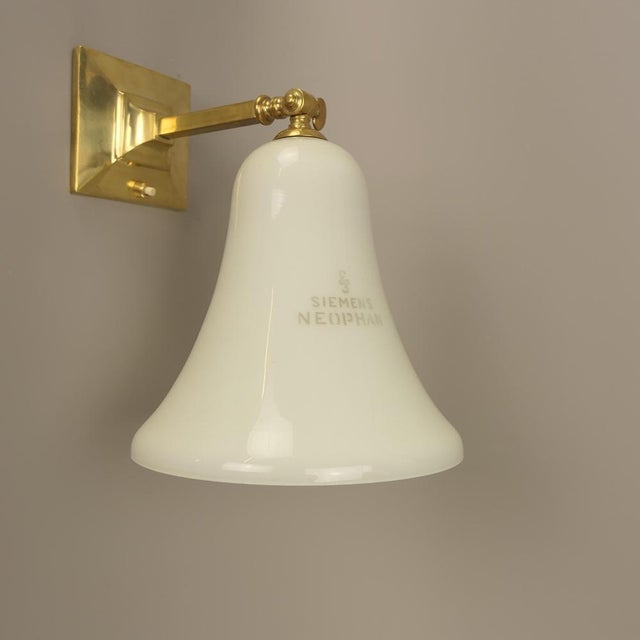 Wall Lamp with Siemens Neophan Lampshade, Germany, 1920s For Sale - Image 9 of 13