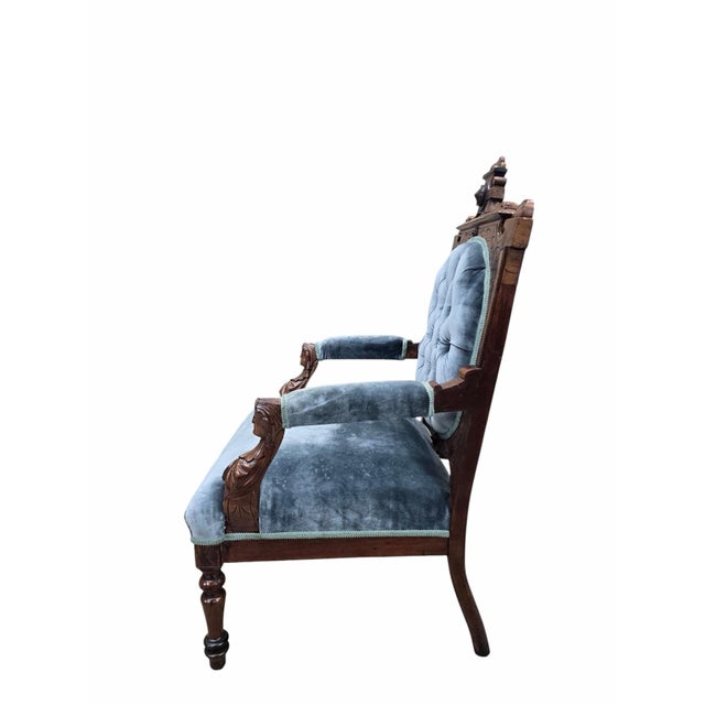 Late 19th Century Antique Renaissance Revival Carved Chairs by John Jelliff - Set of 2 For Sale - Image 5 of 12