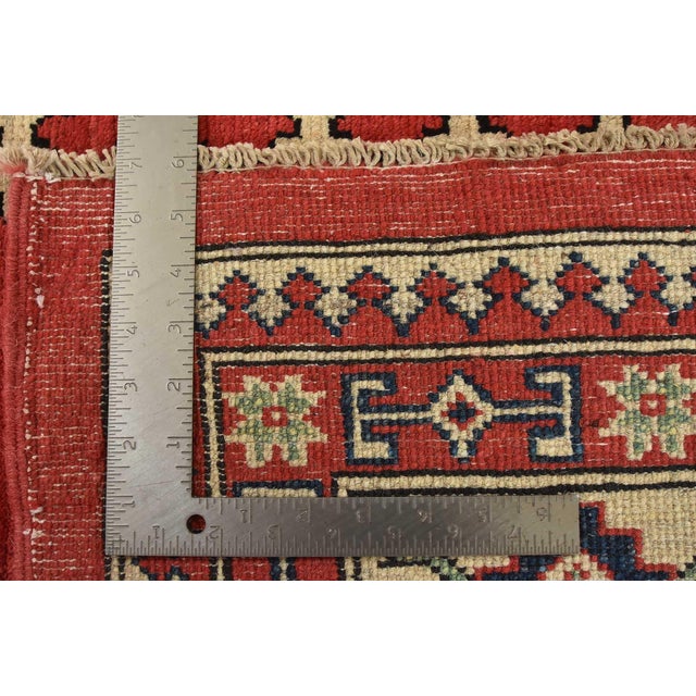 Kazak Rug 8'4'' X 11'3'' Red Wool Tribal Hand-Knotted Oriental Carpet For Sale - Image 12 of 12