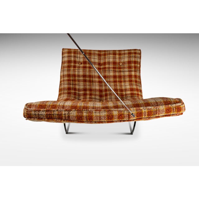 Mid-Century Modern Early Scoop Chair in Original Woolen Plaid Fabric Attributed to Milo Baughman for Thayer Coggin, Usa, Circa 1950s For Sale - Image 10 of 12