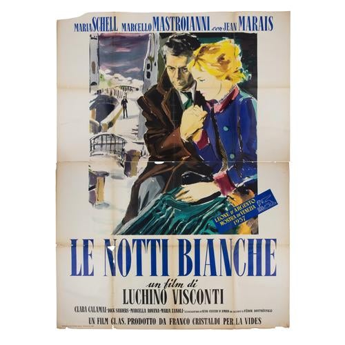 Vintage Italian Le Notti Bianche Poster, 1957 For Sale - Image 4 of 5