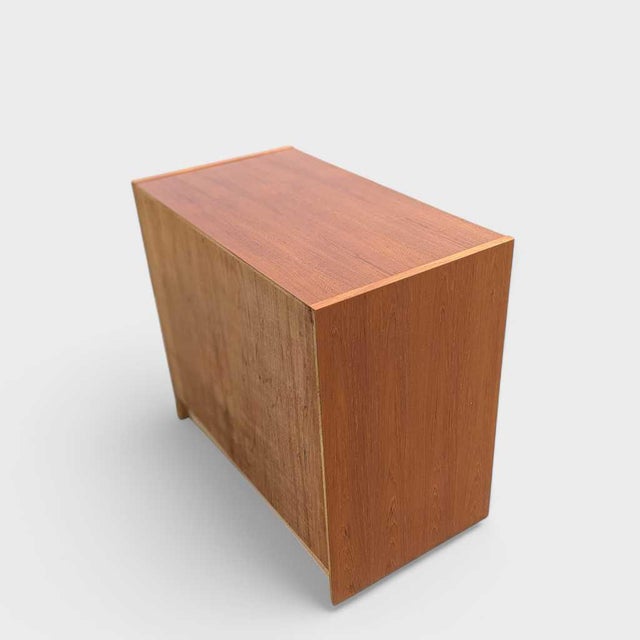 Brown 1960s Petite Danish Modern Teak Three-Drawer Dresser or Nightstand For Sale - Image 8 of 13