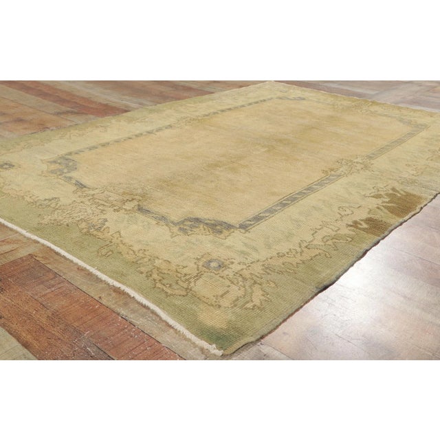Textile Vintage Turkish Oushak Rug - 04'07 X 06'11 For Sale - Image 7 of 10