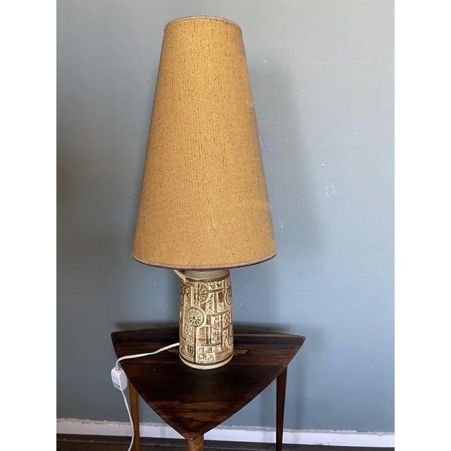 Textile Mid-Century Scandinavian Bava Ceramic Lamp in Modern Style, 1960s For Sale - Image 7 of 10