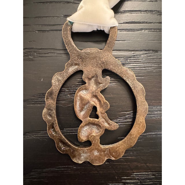 English Vintage English Horse Brass Ornament For Sale - Image 3 of 3