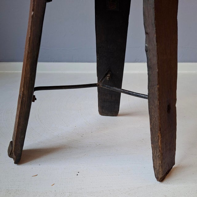 Stool attributed to Adrien Audoux and Frida Minnet, 1950s For Sale - Image 6 of 11