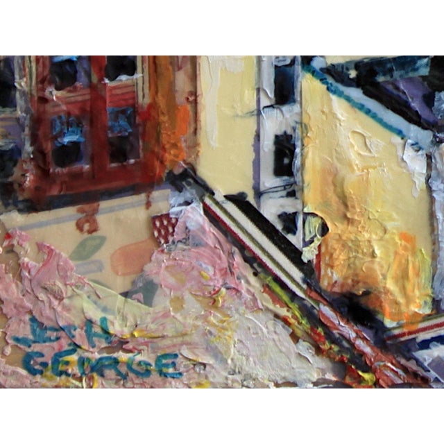 Classic Strategy Board Game by Josh George | Mixed Media Rooftop Cityscape For Sale - Image 4 of 8