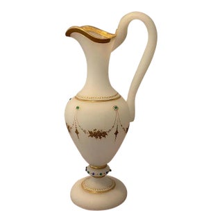 Antique European Glass Pitcher For Sale
