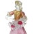 Beautiful vintage Murano hand blown Sommerso pink with gold flecks Italian art glass couple of a man and woman farmer /...