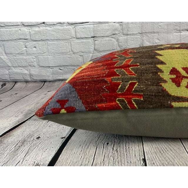 16 x 24 Kilim Pillow Turkish Aegean Dreamland Pillow Cushion Cover For Sale - Image 4 of 4