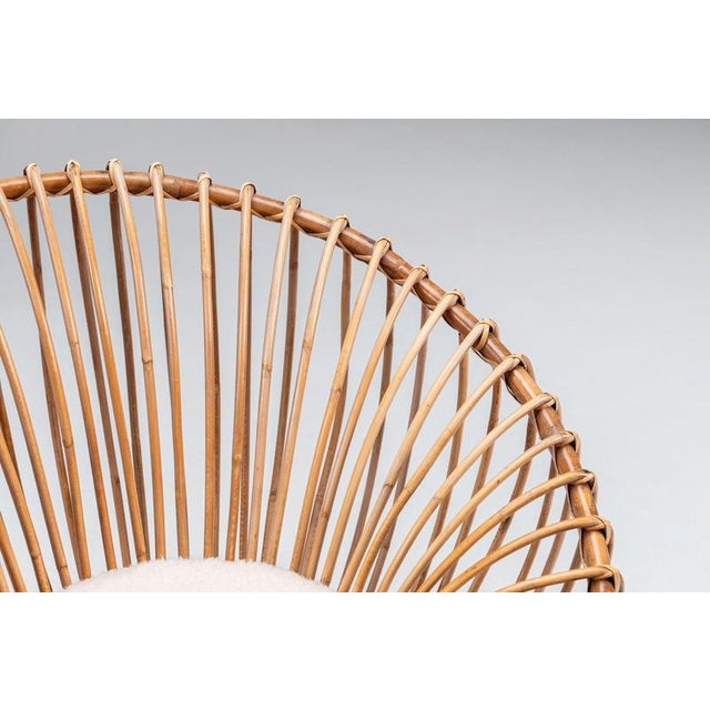 Brown Lounge Chair in Rattan and Teak in the style of Franco Albini, Italy, 1950 For Sale - Image 8 of 15