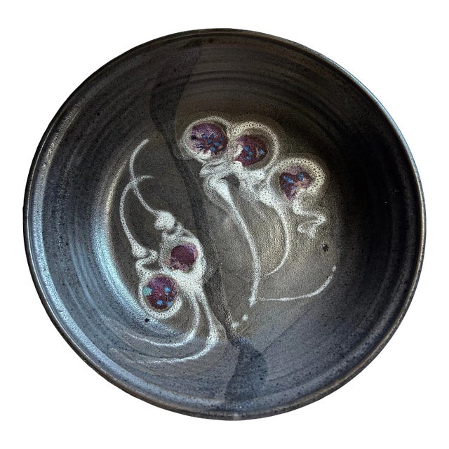 Vintage 1980’s Studio Pottery Centerpiece Bowl Signed Bradford For Sale