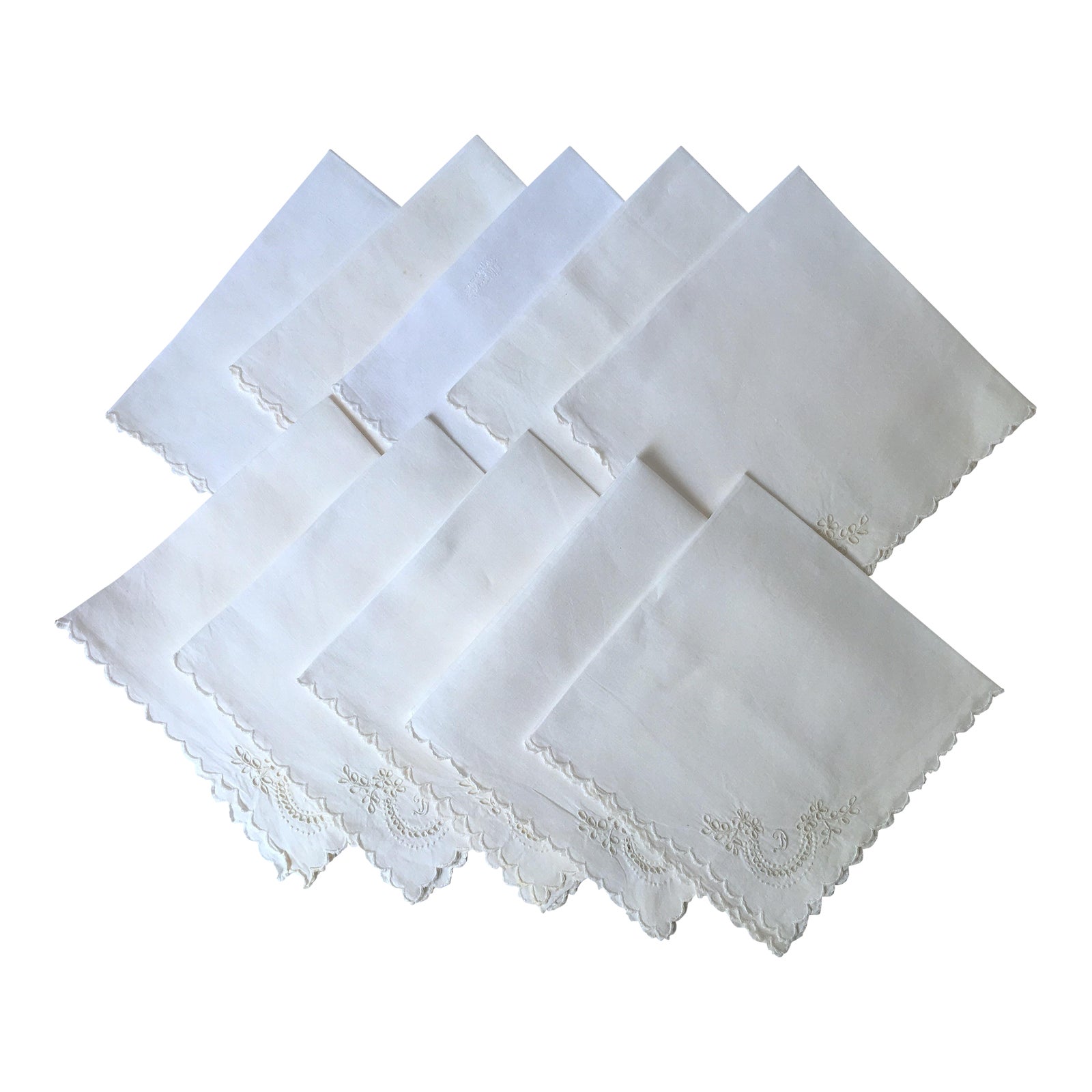 Antique Monogrammed Linen Luncheon Napkins 10 Pieces Chairish