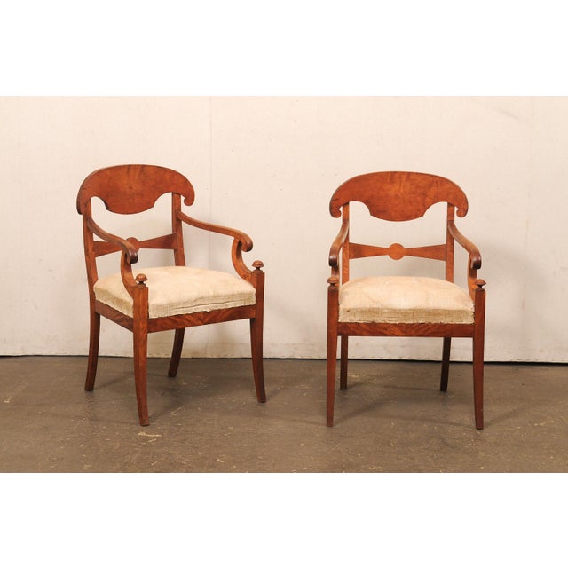 Pair Swedish Empire Armchairs, Early 19th C For Sale - Image 4 of 11