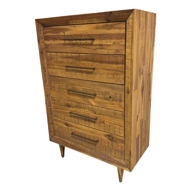 West Elm Alexa Reclaimed Wood Tall Dresser For Sale