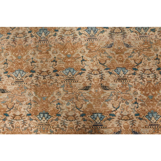 Persian Authentic 1900s Persian Kirman Handmade Wool Carpet For Sale - Image 3 of 7