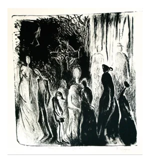 Barbara Wagner "Where Have You All Gone To?" Limited Edition Stone Lithograph on Fabrino Paper 2015