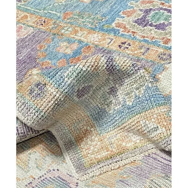 Traditional Handwoven Turkish Oushak Area Rug 4'0" × 6'1" For Sale - Image 3 of 13