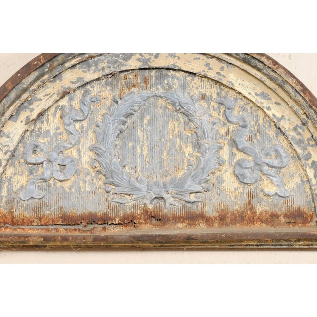 Early 20th Century Neoclassic Style Zinc Arched Pediment For Sale - Image 4 of 12