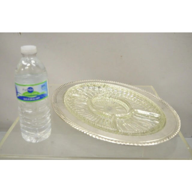 Vintage English Regency Style Silver Plated 12" Oval Serving Dish Platter For Sale - Image 12 of 13