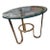Vintage Modernist Round Brass Side Table For Sale