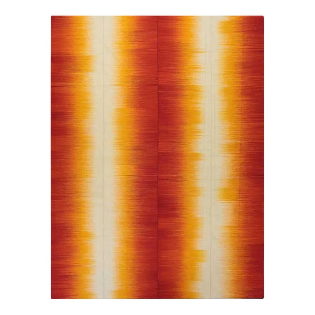 Handwoven Red/Orange Persian Kilim Area Rug 9'10" X 13'1" For Sale