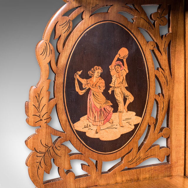Wood Antique Sorrentoware Corner Display Shelf, Italian, Walnut, Whatnot, Victorian For Sale - Image 7 of 9