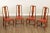 High Quality 18th C. Design Set of Four Solid Wood Carved Dining Chairs with Leatherette Upholstered Seats