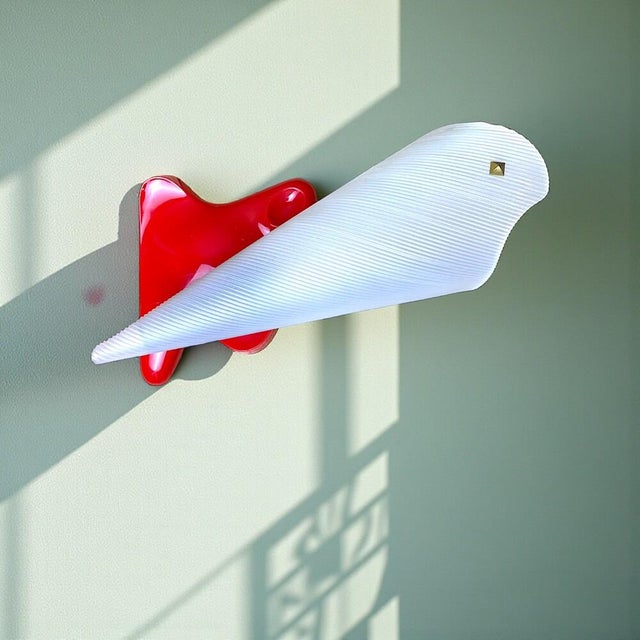 Mid-Century Modern French Red Plastic Adjustable Wall Sconce, 1960s For Sale - Image 10 of 14