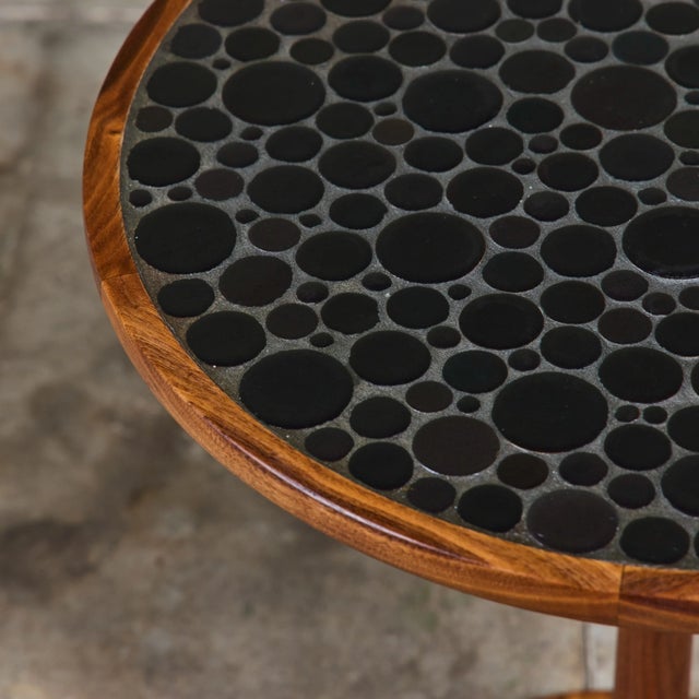 Gordon & Jane Martz Mosaic Black Coin Tile Side Table For Sale - Image 13 of 15