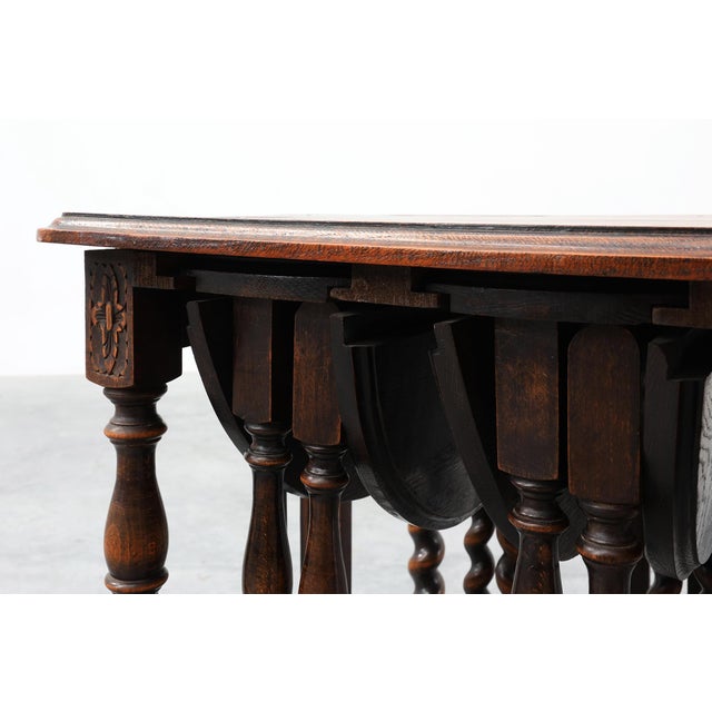 Oak Barley Twist Nesting Tables, England, 1900s, Set of 4 For Sale - Image 6 of 18
