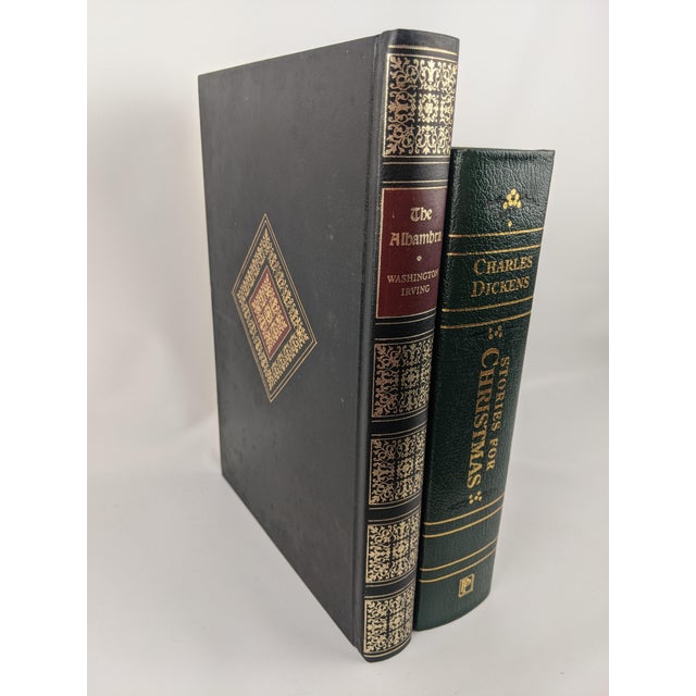 Decorative Gilt Classic Books – Heritage Press Alhambra & Green Dickens, Set of 2 For Sale - Image 10 of 17