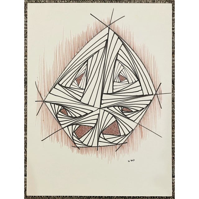 Set of Three Mid Century Modern Atomic Drawings by William Glen Davis For Sale - Image 4 of 5