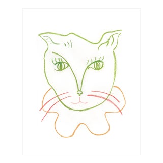 "Harlequin Cat No. 5" Colorful Cat Print For Sale