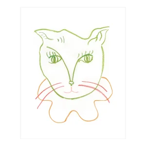 "Harlequin Cat No. 5" Colorful Cat Print
