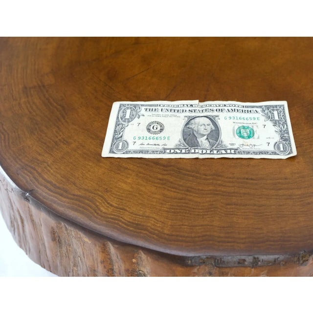 Mid-Century Modern Baseball Bat Legs Heavy Stomp Live Edge Top Side End Coffee Occasional Table For Sale - Image 3 of 12