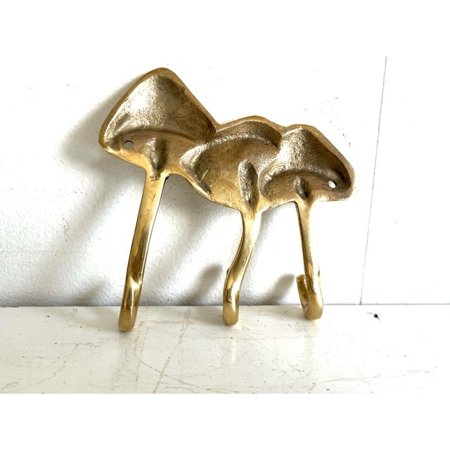 2020s Brass Mushrooms Triple Wall Hook For Sale - Image 5 of 7