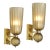 Pair of Modernist Hand-Blown Murano Fluted Glass Sconces in Frosted Smoked Topaz For Sale