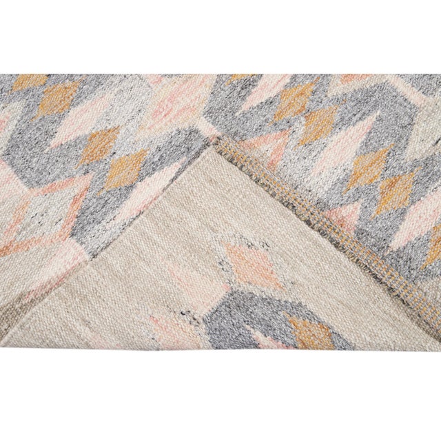 21st-Century Modern Swedish Style Gray Wool Rug For Sale - Image 4 of 13